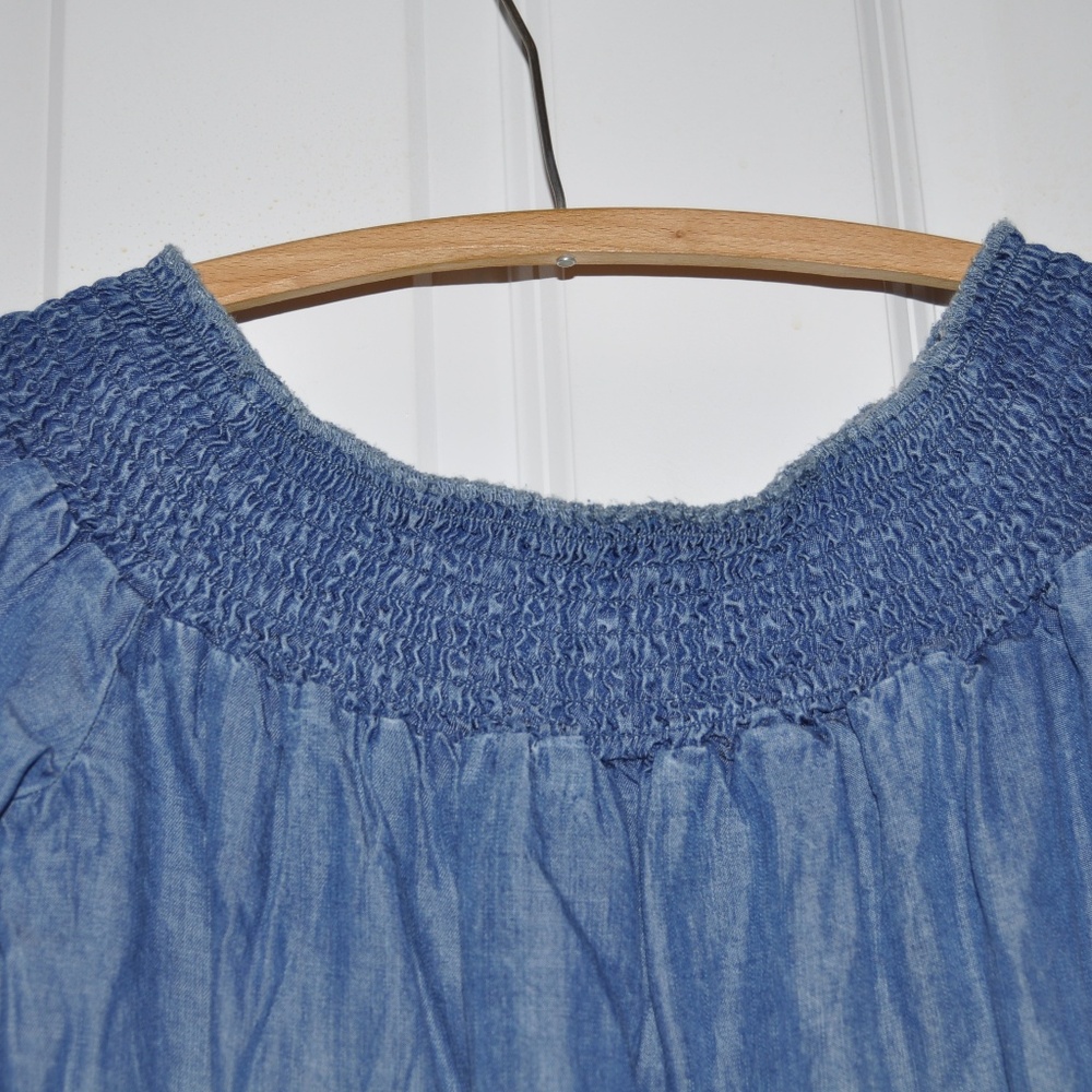 New ISABEL MATERNITY Off the Shoulder Denim Dress - Picture 5 of 6